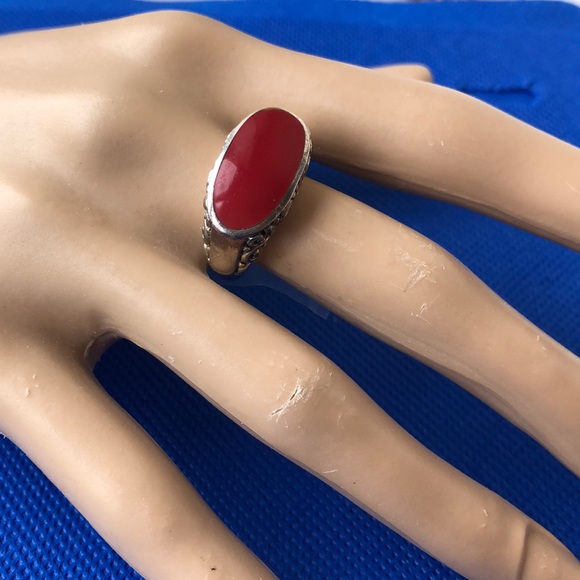Red Jasper sterling silver Chapal Zenray ring s 7 - Picture 1 of 5